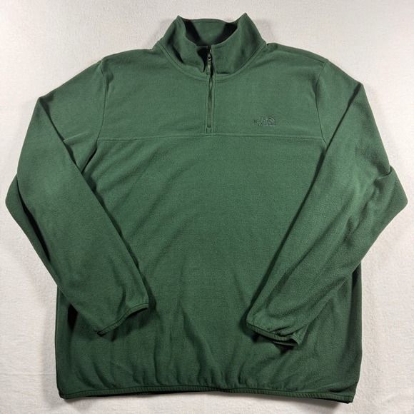 The North Face Fleece 1/4 Zip Pullover Jacket Mens XL  Hunter Green Lightweight - Picture 2 of 7
